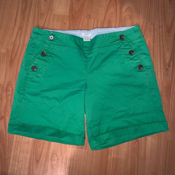 J. Crew Pants - J. CREW Shorts Kelly Green Unique button front